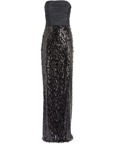 Pamella Roland Sequin-embellished Bodice Gown - Black