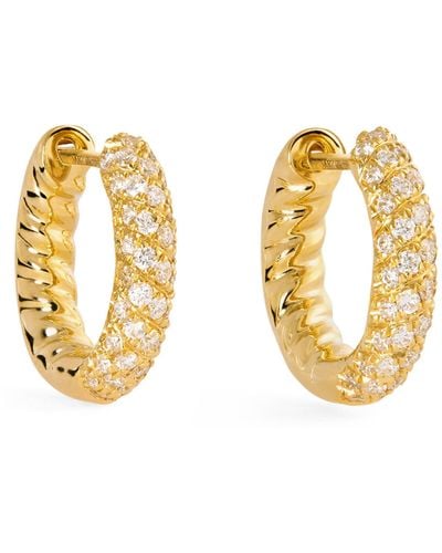 Anita Ko Yellow Gold And Diamond Zoe Hoop Earrings - Metallic