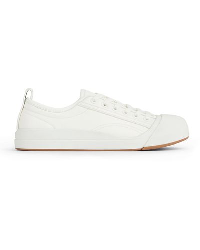 Bottega Veneta Calfskin Vulcan Flatform Sneakers - White