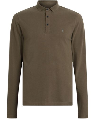 AllSaints Cotton Reform Long-sleeve Polo Shirt - Green