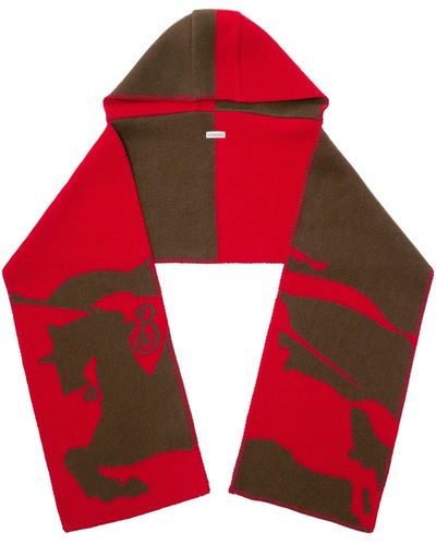 Burberry Wool Hooded Scarf - Red