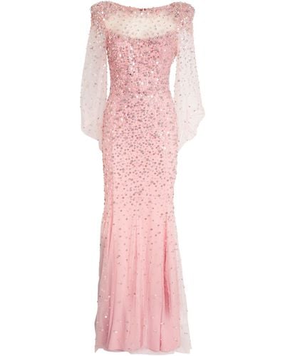 Jenny Packham Exclusive Embellished Gown - Pink
