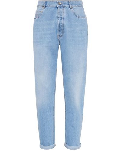 Brunello Cucinelli Mid-rise Straight-leg Jeans - Blue