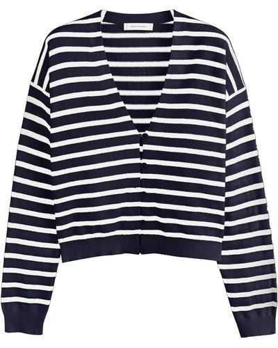 Chinti & Parker Cotton-linen Striped Breton Cardigan - Blue