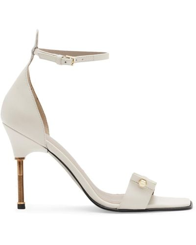 AllSaints Leather Betty Heeled Sandals 100 - White