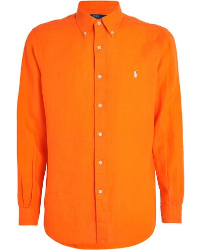 Polo Ralph Lauren Linen Polo Pony Shirt - Orange