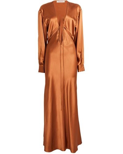 Christopher Esber Silk Maxi Dress - Orange