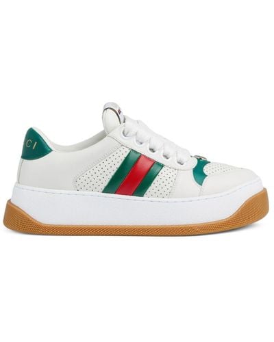 Gucci Leather Screener Trainers - Blue