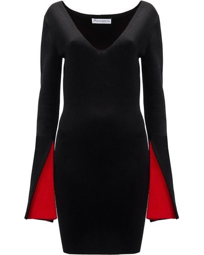 JW Anderson Sleeve-detail Mini Dress - Black
