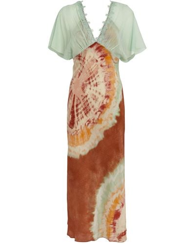 Hayley Menzies Silk Tie-dye Maxi Dress - Orange