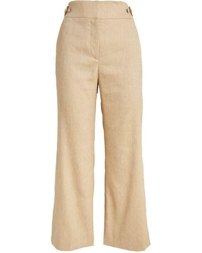 Veronica Beard Aubrie Cropped Trousers - Natural