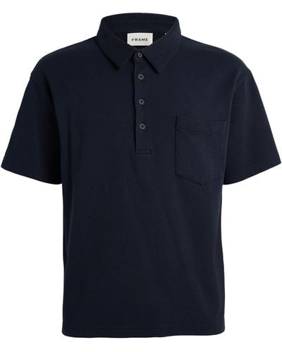 FRAME Cotton Polo Shirt - Blue