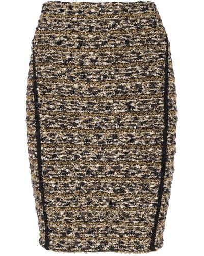 Balmain Tweed-lurex Pencil Skirt - Metallic
