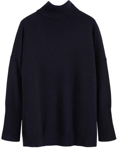 Chinti & Parker Cashmere Rollneck Sweater - Blue