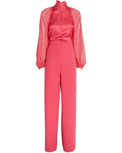 MAX&Co. Crepe-satin-chiffon Jumpsuit - Red