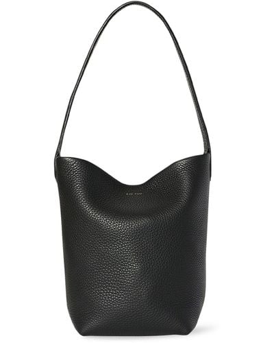 The Row Small Leather N/s Park Tote Bag - Black