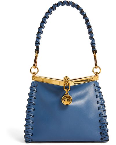 Etro Mini Leather Vela Shoulder Bag - Blue