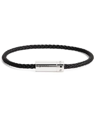 Le Gramme Sterling Silver Cable Bangle - Black