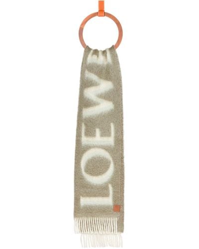 Loewe Wool-blend Logo Scarf - Metallic