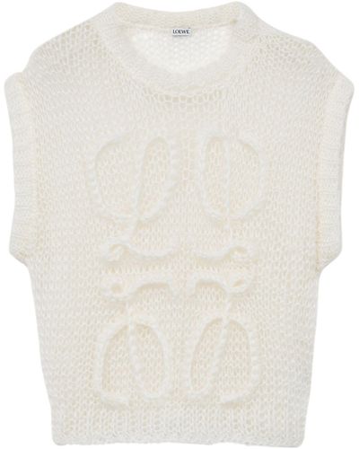 Loewe Anagram Short-sleeved Sweater - White