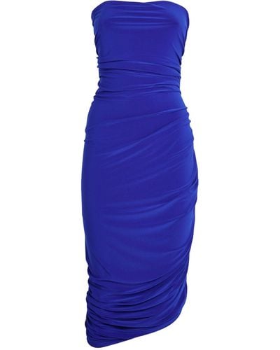 Norma Kamali Strapless Diana Midi Dress - Blue