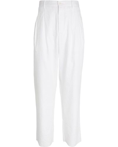 Giorgio Armani Cotton Blend Trousers - White