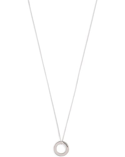 Le Gramme Sterling Silver Round Necklace - White