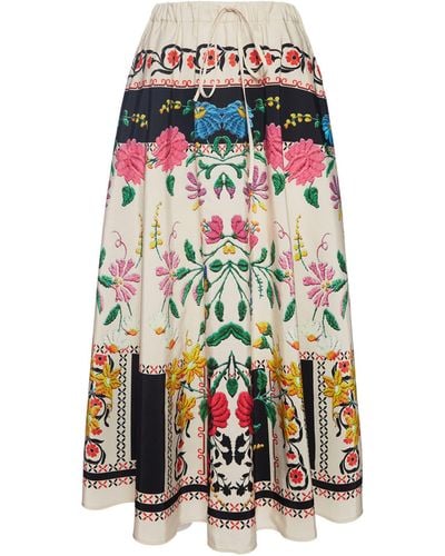 La DoubleJ Embroidered Maxi Skirt - Green