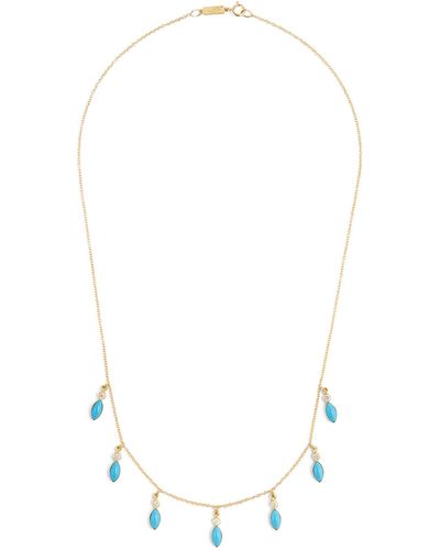 Jennifer Meyer Yellow Gold, Diamond And Turquoise Shaker Necklace - White