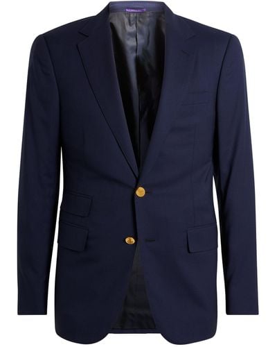 Ralph Lauren Purple Label Wool Serge Gregory Tailored Jacket - Blue