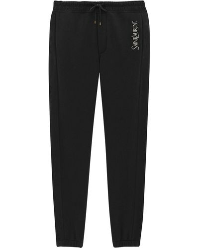 Saint Laurent Cotton Logo Sweatpants - Black