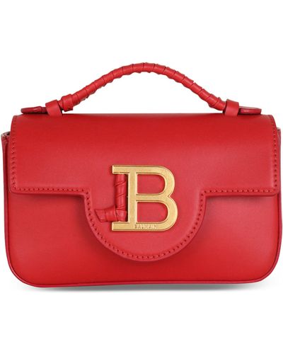 Balmain Mini Leather B-buzz Cross-body Bag - Red