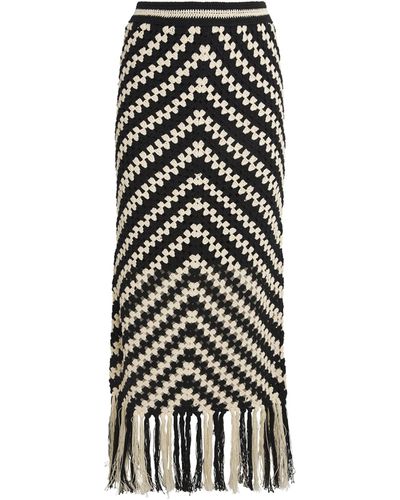 Zimmermann Halliday Crochet Maxi Skirt - Black