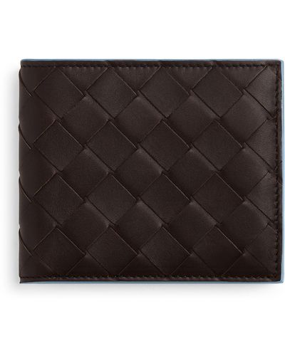 Bottega Veneta Leather Intrecciato Bifold Wallet - Black