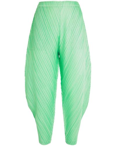 Pleats Please Issey Miyake Pleated Pants - Green