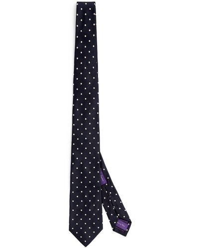 Ralph Lauren Purple Label Silk Polka-dot Tie - Blue
