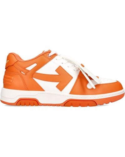 Off-White c/o Virgil Abloh Leather Out Of Office Trainers - Orange
