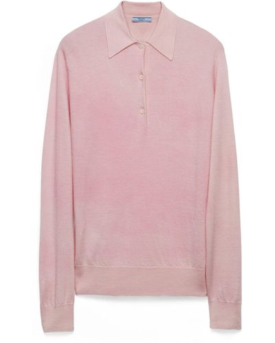 Prada Cashmere Polo Shirt - Pink