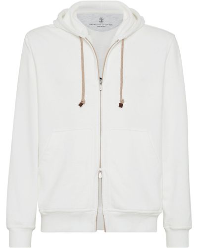 Brunello Cucinelli French Terry Zip-up Hoodie - White