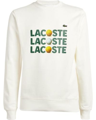 Lacoste Organic Cotton Graphic Logo Sweatshirt - White