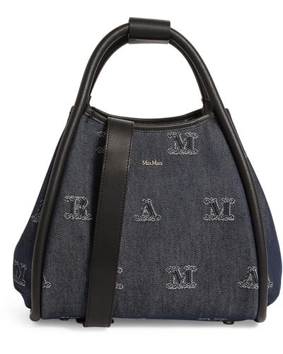 Max Mara Denim Marine M Shoulder Bag - Blue