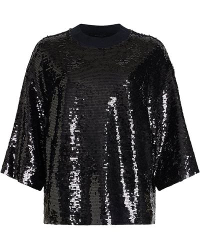 AllSaints Sequin-embellished Juela T-shirt - Black