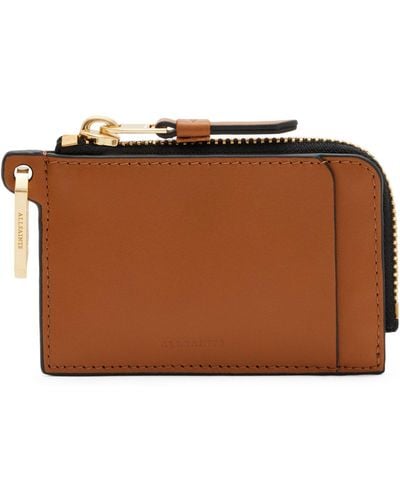 AllSaints Leather Remy Wallet - Brown