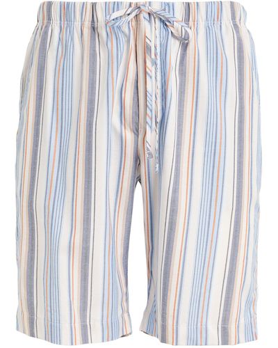 Hanro Cotton Striped Pyjama Shorts - Blue