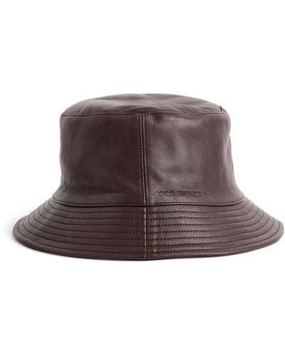 Yves Salomon Lambskin Bucket Hat - Brown