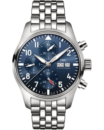IWC Schaffhausen Stainless Steel Pilot's Chronograph Watch 41mm - Blue