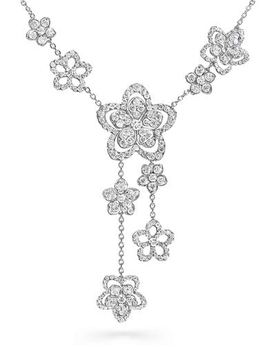 Graff White Gold And Diamond Wild Flower Necklace - Metallic