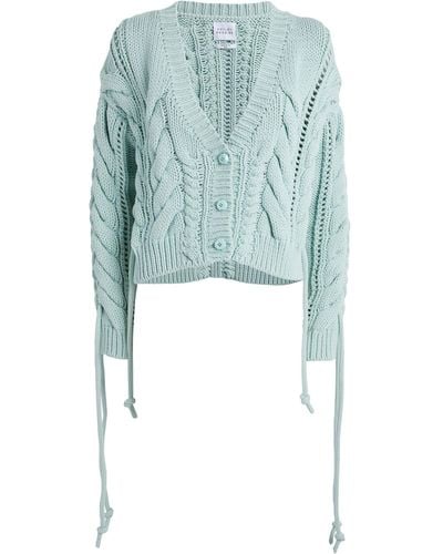 Hayley Menzies Cropped Cable-knit Cardigan - Blue
