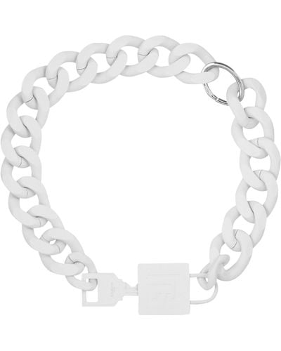 Balmain Main Lab Key&lock Necklace - White