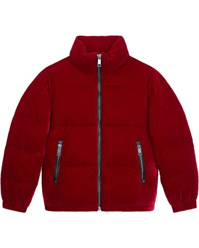 The Kooples Velvet Puffer Jacket - Red